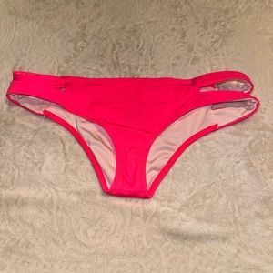 PINK Victoria’s Secret neon pink orange bikini bottom size XS